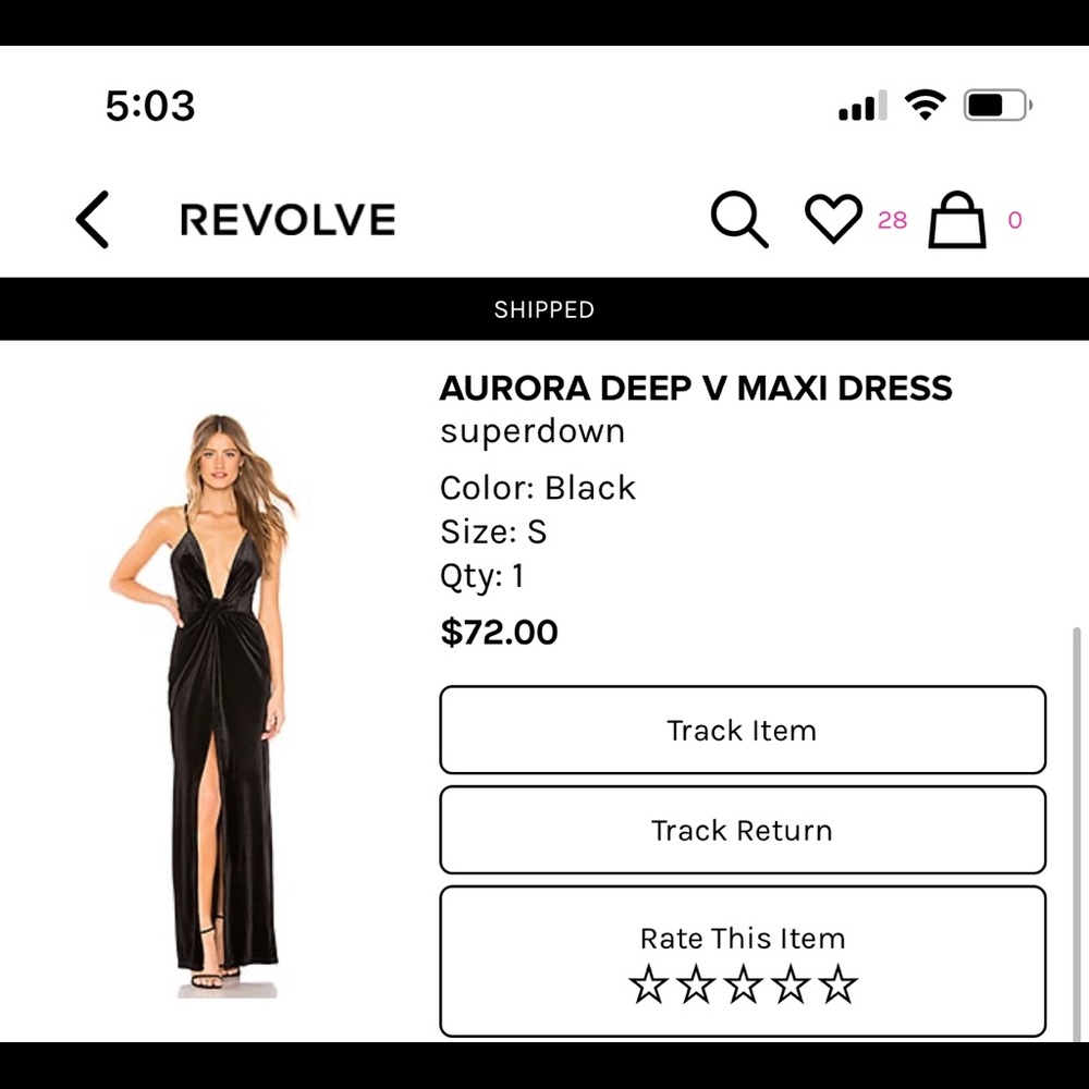 Super down black velvet dress
